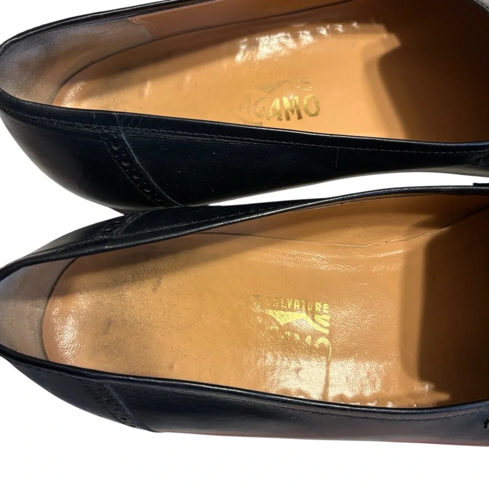 Salvatore Ferragamo Tassel Loafers Size 11.5D Black Leather